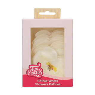 FunCakes květy z jedlého papíru bílé střední orchideje Deluxe 10 ks